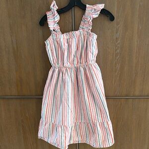 Cat & Jack Multicolor Striped Dress with Ruffle Straps